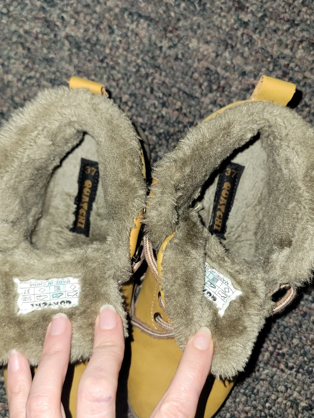 Cozy Fur-Lined Tan Lace-Up Boots